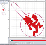 ITH Digital Embroidery Pattern for ICP Hatch Man Snap Tab / Keychain, 4X4 Hoop