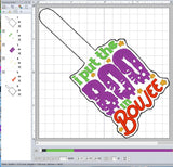 I Put The BOO In Boujee ITH Digital Embroidery Pattern, Snap Tab / Keychain, 4X4 Hoop