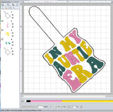 ITH Digital Embroidery Pattern for In My Auntie ERA Snap Tab / Key Chain, 4X4 Hoop
