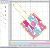 ITH Digital Embroidery Pattern for In My Grandma ERA Snap Tab / Key Chain, 4X4 Hoop