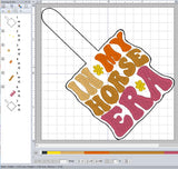 ITH Digital Embroidery Pattern for In My Horse ERA Snap Tab / Keychain, 4X4 Hoop