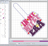 ITH Digital Embroidery Pattern for In My Wifey ERA Snap Tab / Keychain, 4X4 Hoop