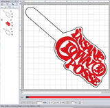 ITH Digital Embroidery Pattern for Insane Clown Posse Snap Tab / Keychain, 4X4 Hoop