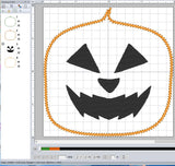 Jack O' Lantern Coasters Set of 4, Digital Embroidery Pattern 4X4 Hoop