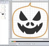 Jack O' Lantern Coasters Set of 4, Digital Embroidery Pattern 4X4 Hoop
