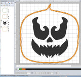 Jack O' Lantern Coasters Set of 4, Digital Embroidery Pattern 4X4 Hoop
