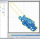 ITH Digital Embroidery Pattern for Jimmy Buffett Snap Tab / Kaychain, 4X4 Hoop