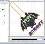 Just Wingin' It ITH Digital Embroidery Pattern Snap Tab / Keychain, 4X4 Hoop