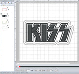 ITH Digital Embroidery Pattern for KISS Patch, 4X$ Hoop