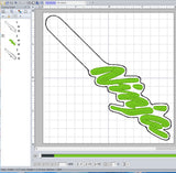 ITH Digital Embroidery Pattern for Kaw Ninja Snap Tab / Keychain, 4X4 Hoop