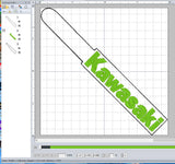ITH Digital Embroidery Pattern for Kawasaki Snap Tab / Keychain, 4X4 Hoop