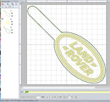ITH Digital Embroidery Pattern for Land Rover Snap Tab / Keychain, 4X4 Hoop
