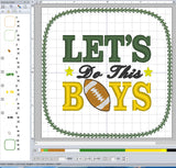 ITH Digital Embroidery Pattern for Let's Do This Boys Coaster, 4X4 Hoop