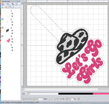 ITH Digital Embroidery Pattern for Let Go Girls Snap Tab / Keychain, 4X4 Hoop