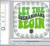 ITH Digital Embroidery Pattern for Let The Shenanigans Begin Coaster, 4X4 Hoop