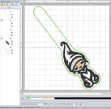 ITH Digital Embroidery Pattern for Lil Elf 1 Snap Tab / Keychain, 4X4 Hoop