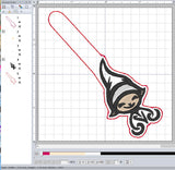 ITH Digital Embroidery Pattern for Lil Elf 2 Snap Tab / Keychain, 4X4 Hoop