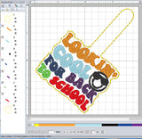 ITH Digital Embroidery Pattern for Lookin Cool for Back to School Snap Tab / Keychain, 4X4 Hoop