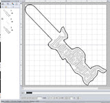 ITH Digital Embroidery Pattern for Lorna Shore Snap Tab / Keychain, 4X4 Hoop