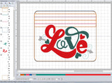 ITH Digital Embroidery Pattern for Love Arrow Cash Card Zipper Pouch 4.8X3.9, 5X7 Hoop