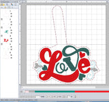 ITH Digital Embroidery Pattern for Love Arrow Snap Tab / Keychain, 4X4 Hoop