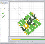 ITH Digital Embroidery Pattern for Lucky ERA Snap Tab / Keychain, 4X4 Hoop