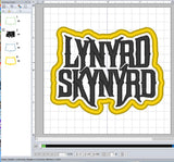 ITH Digital Embroidery Pattern for Lynyrd Skynyrd Patch, 4X4 Hoop
