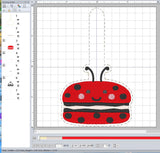 ITH Digital Embroidery Pattern for Macaroon Ladybug Snap Tab / Key Chain, 4X4 Hoop