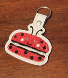 ITH Digital Embroidery Pattern for Macaroon Ladybug Snap Tab / Key Chain, 4X4 Hoop