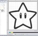 ITH Digital Embroidery Pattern for M Star Applique Stand Alone Design, 4X4 Hoop