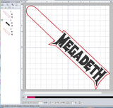 ITH Digital Embroidery Pattern for Megadeth Snap Tab / Key Chain, 4X4 Hoop