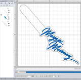 ITH Digital Embroidery Pattern for Megan Moroney Snap Tab / Keychain, 4X4 Hoop