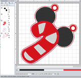 ITH Digital Embroidery Pattern for Mick Candy Cane Banner/Garland Piece, 4X4 Hoop