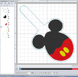 ITH Digital Embroidery Patter for Mick Easter Egg Snap Tab / Keychain, 4X4 Hoop