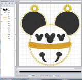 ITH Digital Embroidery Pattern for Mick Jingle Bell Banner / Garland Piece, 4X4 Hoop