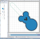 ITH Digital Embroidery Pattern for Mick Peep Snap Tab / Keychain, 4X4 Hoop