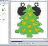 ITH Digital Embroidery Pattern for Mick Tree Banner/Garland Piece, 4X4 Hoop