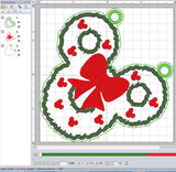 ITH Digital Embroidery Pattern for Mick Wreath Banner/Garland Piece, 4X4 Hoop