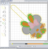 ITH Digital Embroidery Pattern for Minn Bunny Snap Tab / Keychain