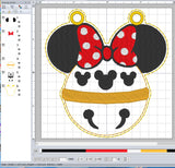 ITH Digital Embroidery Pattern for Minn Jingle Bell Banner/Garland Piece, 4X4 Hoop