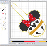 ITH Digital Embroidery Pattern for Minn Jingle Bell Snap Tab / Keychain, 4X4 Hoop