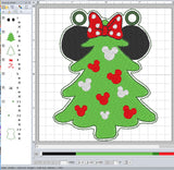 ITH Digital Embroidery Pattern for Minn Tree Banner/Garland Piece, 4X4 Hoop