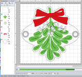 ITH Digital Embroidery Pattern for Mistletoe Hair Bun Holder, 4X4 Hoop