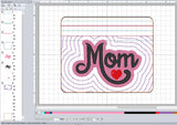 ITH Digital Embroidery Pattern for Mom Layer Cash Card 3.9 x 4.8 Zipper Pouch, 5X7 Hoop