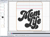 ITH Digital Embroidery Pattern for Mom Life Cash Card Tall Zipper Pouch, 5X7 Hoop