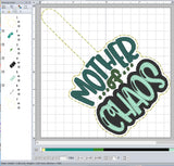 ITH Digital Embroidery Pattern for Mother of Chaos Snap Tab / Keychain, 4X4 Hoop