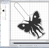 ITH Digital Embroidery Pattern for Mothman 1 Snap Tab / Keychain, 4X4 Hoop