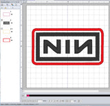 ITH Digital Embroidery Pattern for Nine Inch Nails Patch, 4X4 Hoop