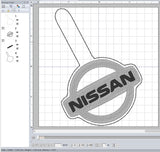 ITH Digital Embroidery Pattern for Nissan New Snap Tab / Key Chain, 4X4 Hoop