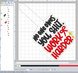 ITH Digital Embroidery Pattern for No One Owes You.... Work Harder Snap Tab / Keychain, 4X4 Hoop
